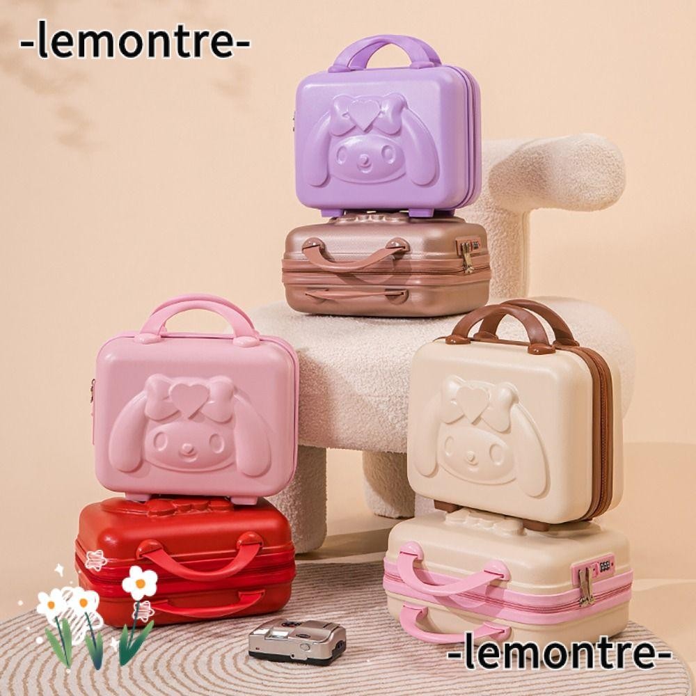 Lemontre กระเป๋าเดินทางเครื่องสําอาง กันน้ํา ลายการ์ตูนคิตตี้น่ารัก แบบพกพา 14 นิ้ว สําหรับผู้หญิง 1 ชิ้น