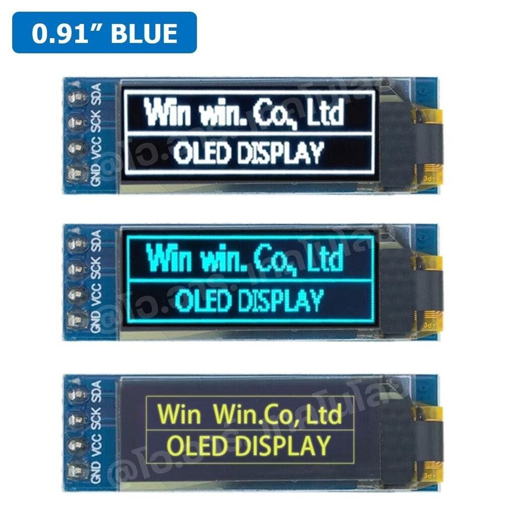 AA321 หน้าจอ OLED 0.91” 128x32 BLUE I2C IIC Serial OLED LCD Display Module SSD1306 Chip จอแสดงผล สีน้ำเงิน