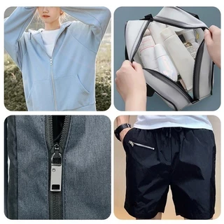 ทําเอง หัวซิปโลหะ-อุปกรณ์เย็บผ้าเสื้อผ้า-ที่จับซิปที่ถอดออกได้-กระเป๋าเป้สะพายหลังสากลเปลี่ยนสแน็ป-หัวเข็มขัดกระเป๋าเดินทางแฟ