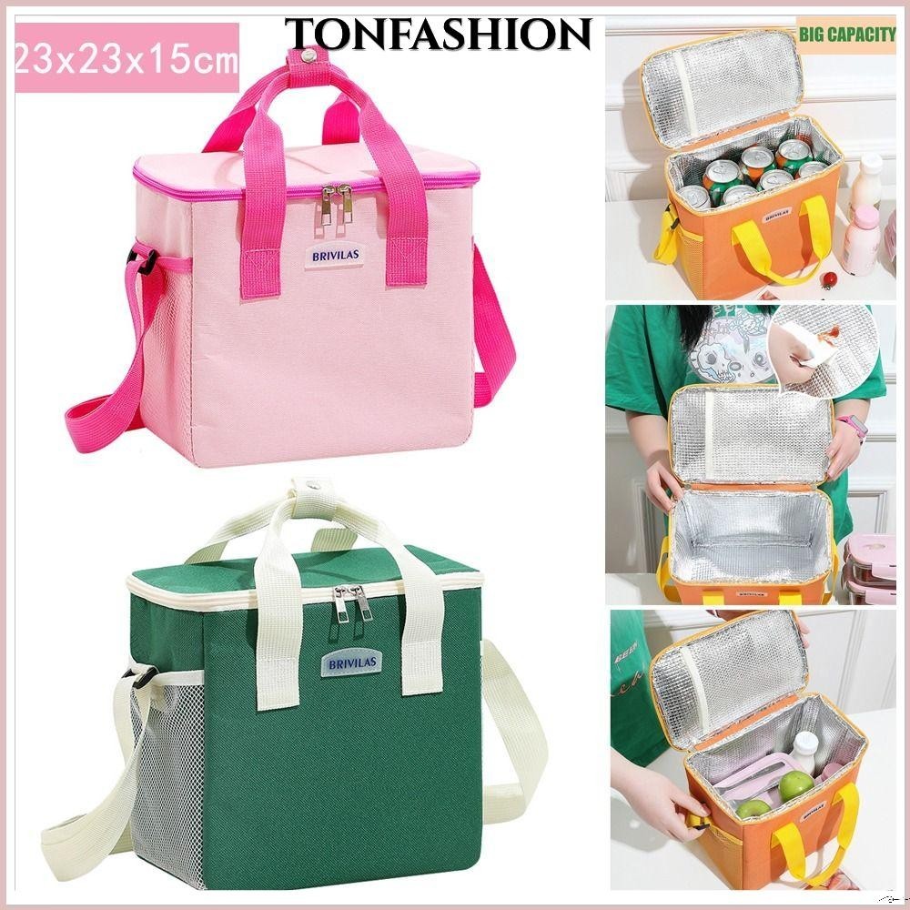 Tonfashion ถุงอาหารกลางวัน ฟอยล์ดีบุก แบบหนา ทรงสี่เหลี่ยม กันน้ํา จุของได้เยอะ ทนทาน สําหรับใส่อาหาร เครื่องดื่ม ปิกนิก