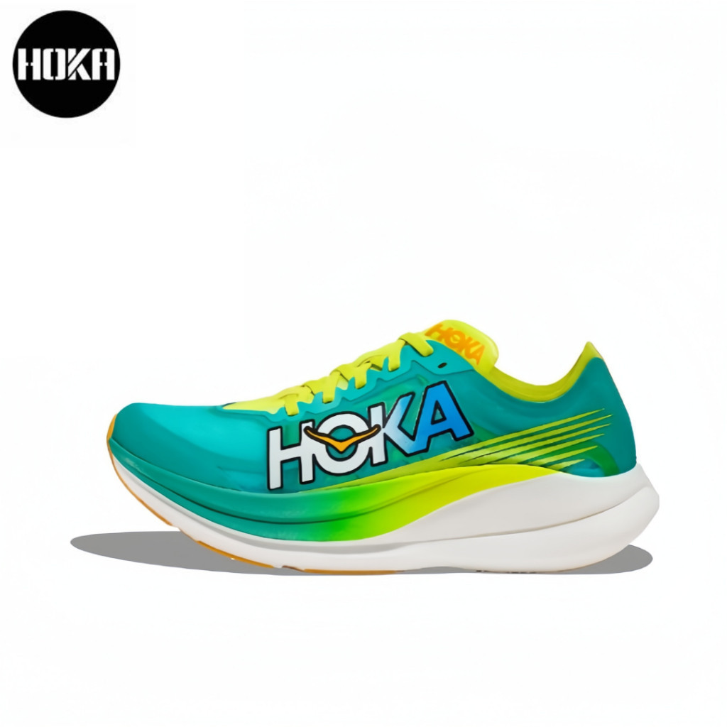 HOKA ONE ONE U ROCKET X 2 Yellowish green ของแท้ 100 %  Sports shoes Running shoes style