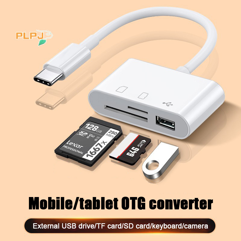 Plpj อะแดปเตอร์การ์ดรีดเดอร์ Type-C Micro TF CF SD USB-C สําหรับ Xiaomi Huawei Macbook Windows USB Type C