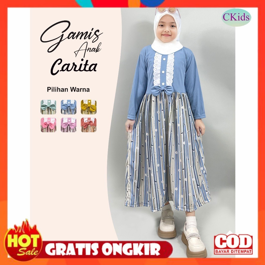 Gamis FINE หนา / Carita CKids ลูกไม้สําหรับเด็ก