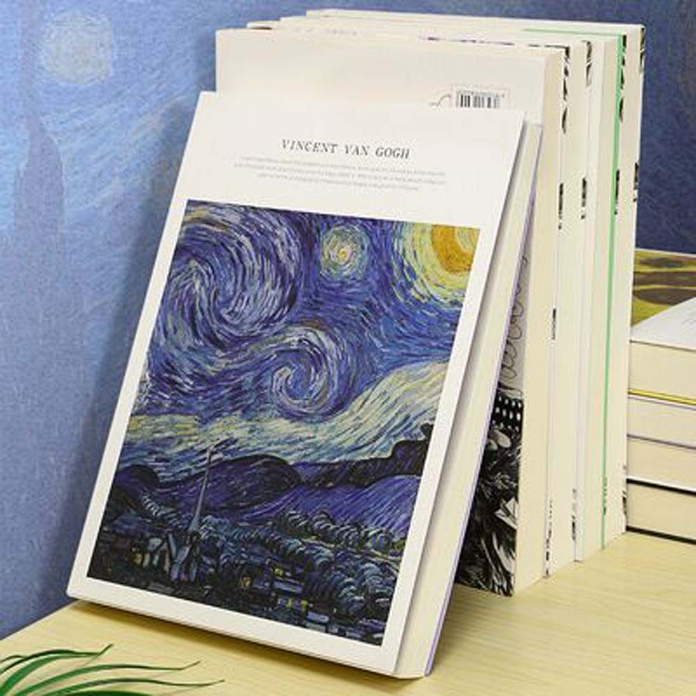 A4/A5 256 หน้า Van Gogh Vintage Blank Sketchbook กระดาษสีขาวหนา
