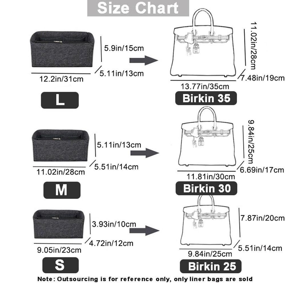 UUMIR  กระเป๋าถือ ผ้าสักหลาด มีหลายช่อง แบบพกพา สําหรับ Birkin25 30 35