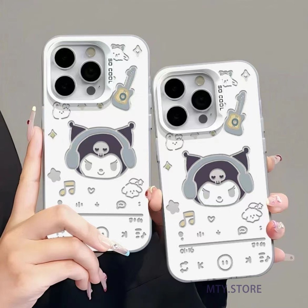 เคสโทรศัพท์มือถือแบบแข็ง สองชั้น กันกระแทก ลาย Kuromi สําหรับ iPhone 15 14 13 12 11 ProMax XS