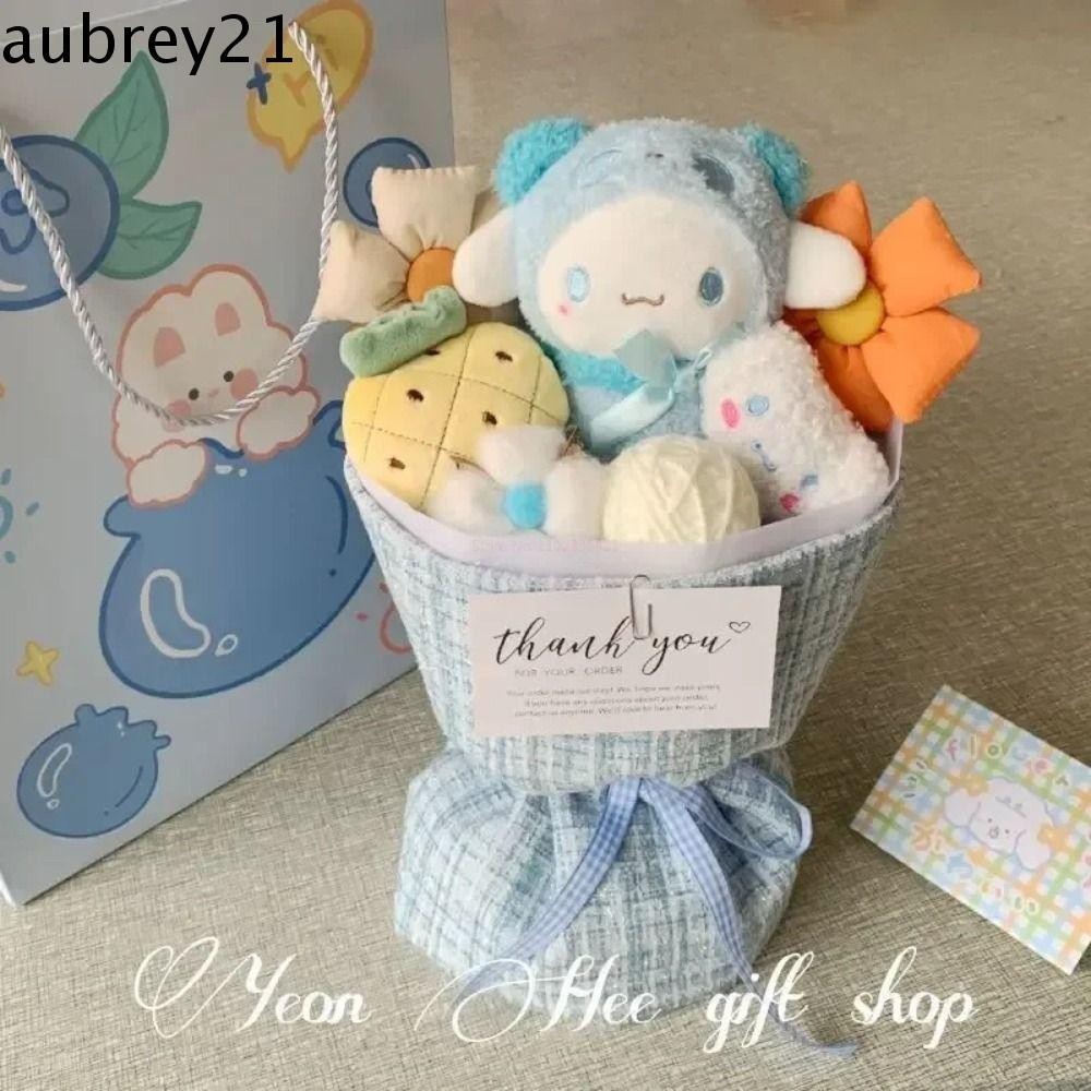 Aubrey1 ช่อดอกไม้ ตุ๊กตาการ์ตูนชินนาม่อนโรล คุโรมิ ตุ๊กตาเมโลดี้ ผ้ากํามะหยี่ขนนิ่ม สําหรับตกแต่งห้อง ของขวัญวันเกิด