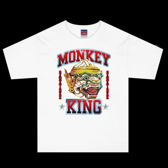 แฟชั่นลำลองเสื้อยืด Monkey King เสื้อยืดหน้ากากหนุมาน