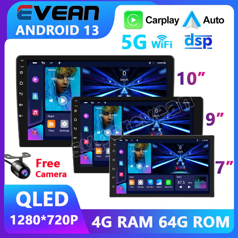 Evean จอ android รถยนต์ 4G+64G Quad Core วิทยุรถยนต์ 1280*720P HD หน้าจอสัมผัส จอ 2din 7 9 10 นิ้ว