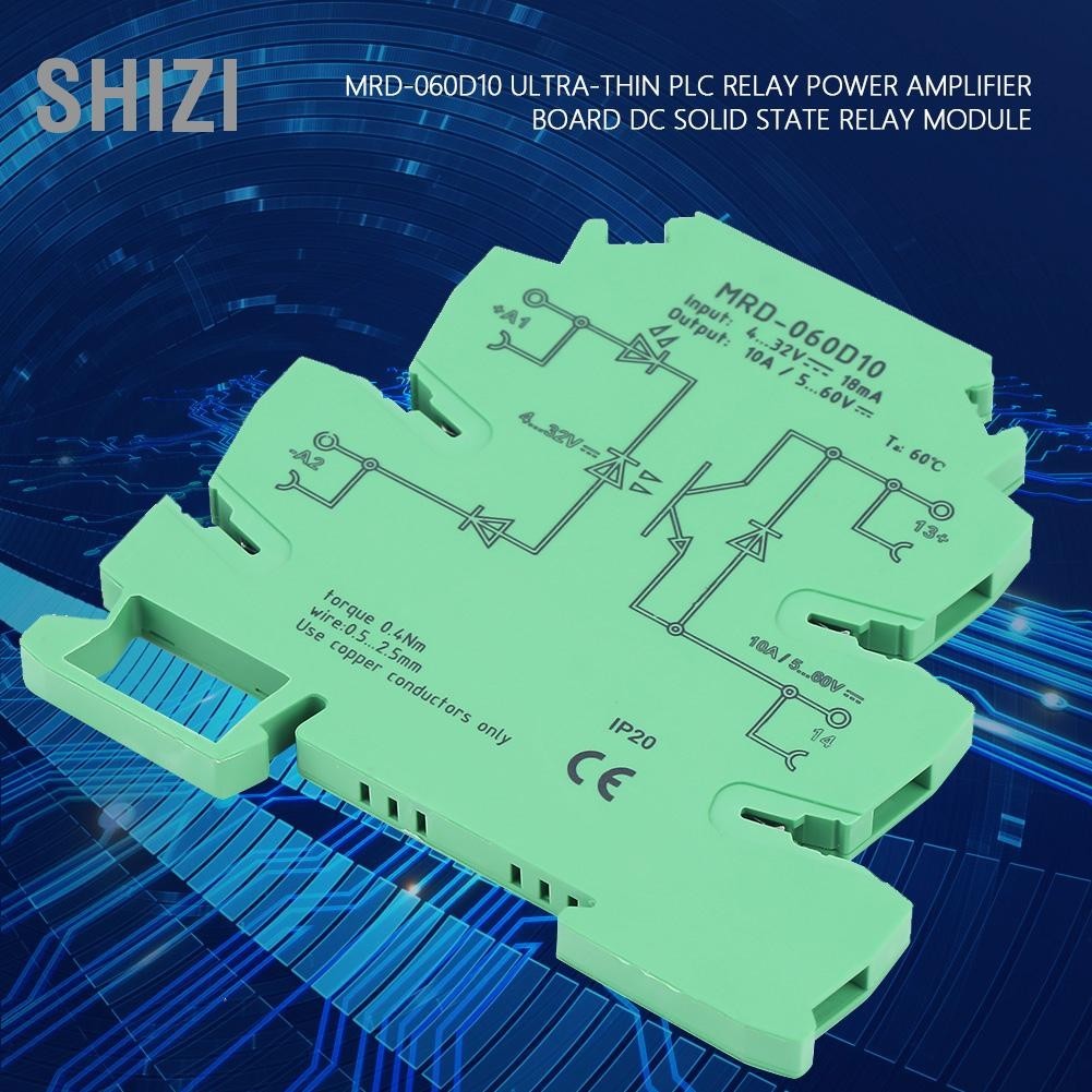 ShiZi MRD-060D10 Ultra Thin PLC รีเลย์เครื่องขยายเสียง DC Solid State Relay โมดูล