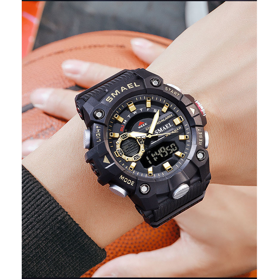 Smael 8040 นาฬิกาข้อมืออิเล็กทรอนิกส์แฟชั่น กันน้ํา อเนกประสงค์ สําหรับนักเรียน เล่นกีฬา กลางแจ้ง