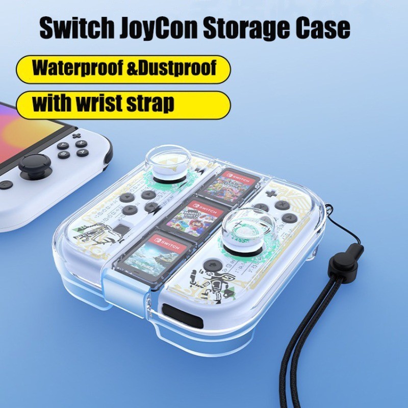 เคสใส PC สําหรับ Nintendo Switch & Switch Oled JoyCon แบบพกพา กันฝุ่น เคสป้องกัน สําหรับ NS JoyCon Controller พร้อมสายรัดข้อมือ