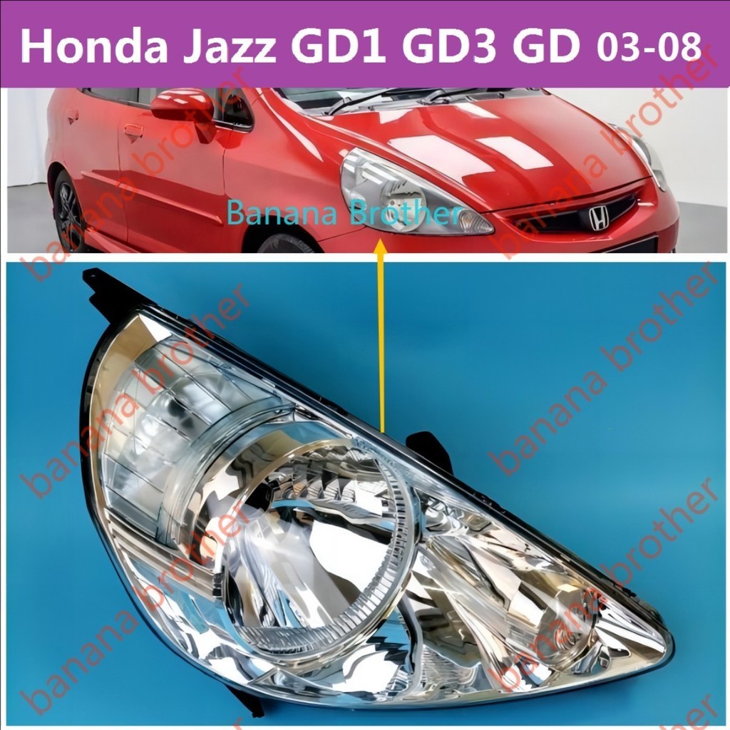 ไฟหน้ารถยนต์ สําหรับ Honda Jazz GD1 GD3 GD 2003-2008 ไฟหน้า ไฟหน้าโปรเจคเตอร์ไฟหน้าแต่ง โคมไฟหน้า Headlamp Headlight ไฟหน้า​โปรเจค​เตอร์​ โคมไฟหน้ารถยนต์ เลนส์กระจก​ head lamp light