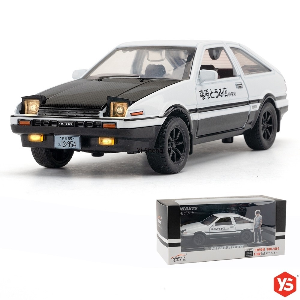 🔥🔥โมเดลรถยนต์ สเกล 1:32/1:24 TOYOTA TRUENO AE86 Initial D พร้อมไฟ เสียง วิ่ง