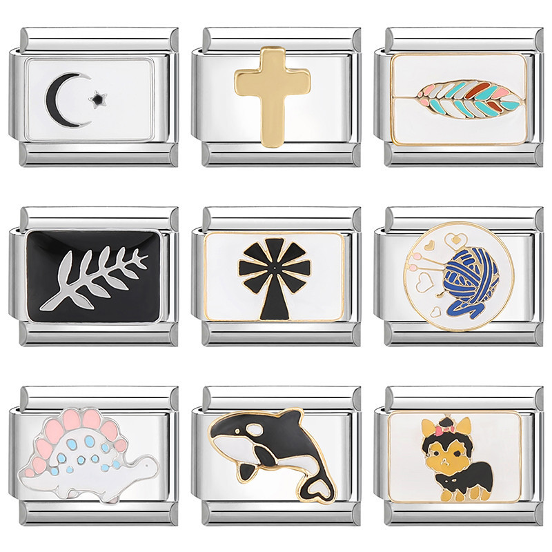 ของแท้ จี้รูปหัวใจ ผึ้ง สุนัข CZ สเตนเลส ขนาด 9 มม. สําหรับทําเครื่องประดับ สร้อยข้อมือ