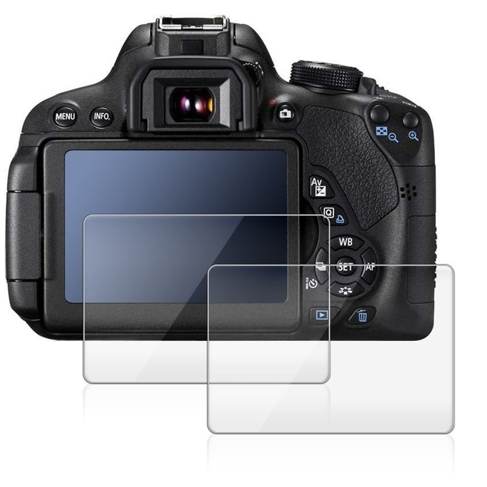 2 Pack กระจกนิรภัยป้องกันหน้าจอ LCD สำหรับ Canon EOS 6D Mark II 4000D 760D 750D t6i 200D 800D T7i 100D SL1 250D SL3