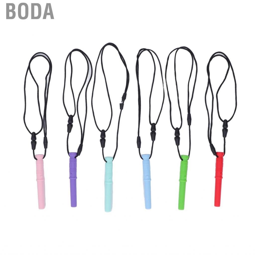 Boda Sensory Chew Necklace Soft Sooth Soreness Cylinder Chewy Develop Good Oral Habits Safe for Autism Toddler