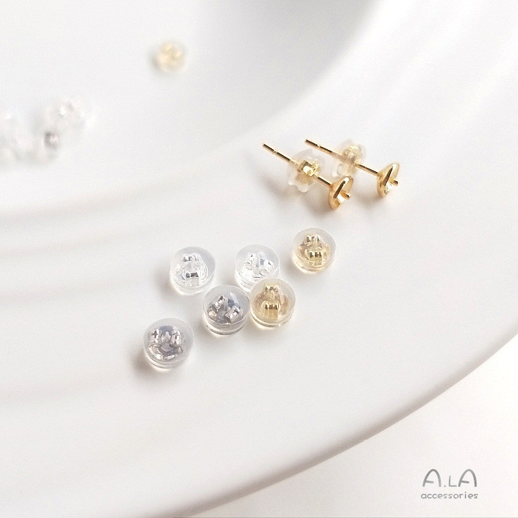 💖ALA เครื่องประดับ DIY💖ต่างหูเงินแท้ชุบทอง14K ต่างหูอุดหูต่างหูซิลิโคนนิ่มป้องกันการแพ้อุปกรณ์เสริมต่างหูเงินทอง [ตุ้มหู ต่างหูหนีบ ต่างหู ต่างหูห่วง] - รูปที่ 2