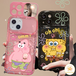 กระจกแต่งหน้า กระจกแต่งหน้าฟองน้ำรูปดาวน่ารัก ไอโฟน11 For iPhone12 13 14 15Pro MAX X XS XR XS 7 8Plus SE2020 เคสโทรศัพท์