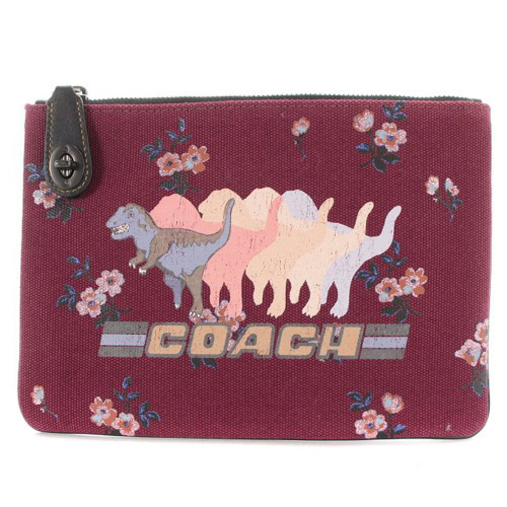 Coach With Shadow Lexie Turn Lock Pouch Logo Bordeaux Direct from Japan Secondhand