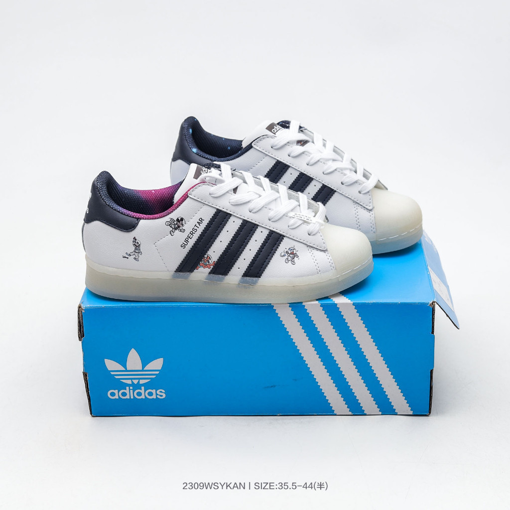 Adidas Originals Superstar Shell Head Classic รองเท้าผ้าใบลําลอง อเนกประสงค์ LOX5