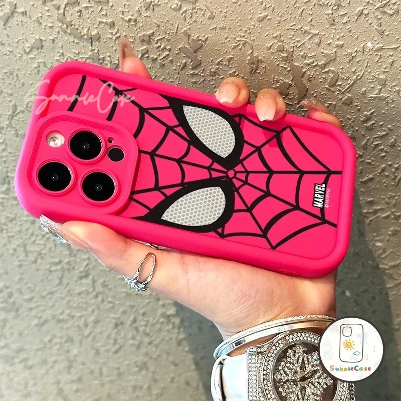 แฟชั่นคู่รักแมงมุมการ์ตูนปลอกกระสุนเข้ากันได้ iPhone 15 12 11 14 13 Pro Max 7Plus X XR XS Max 15 6 8 6s 7 Plus SE 2020