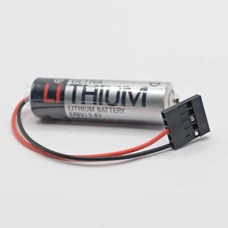 งานแท้ ER6V/3.6V แจ็ค4ช่อง ร้านในไทย ลิเธียม แบตเตอรี่ ER6 v TOSHIBA ER6V / 3.6V PLC Lithium Battery พร้อมสายและขั้วต่อ