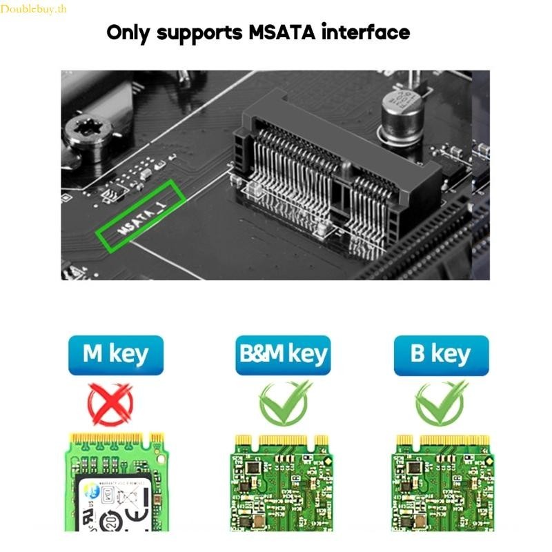 Doublebuy อะแดปเตอร์การ์ดแปลง MSATA เป็น M 2 MSATA เป็น NGFF สําหรับ SSD 2230 22