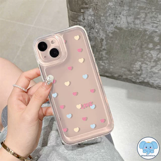 แฟชั่นน่ารักเมฆสีขาวใสกันกระแทกนุ่ม Tpu ปก iPhone 16 17 air 11 15 12 14 13 16 Pro Max XR X XS Max SE 14 15 8 7 Plus
