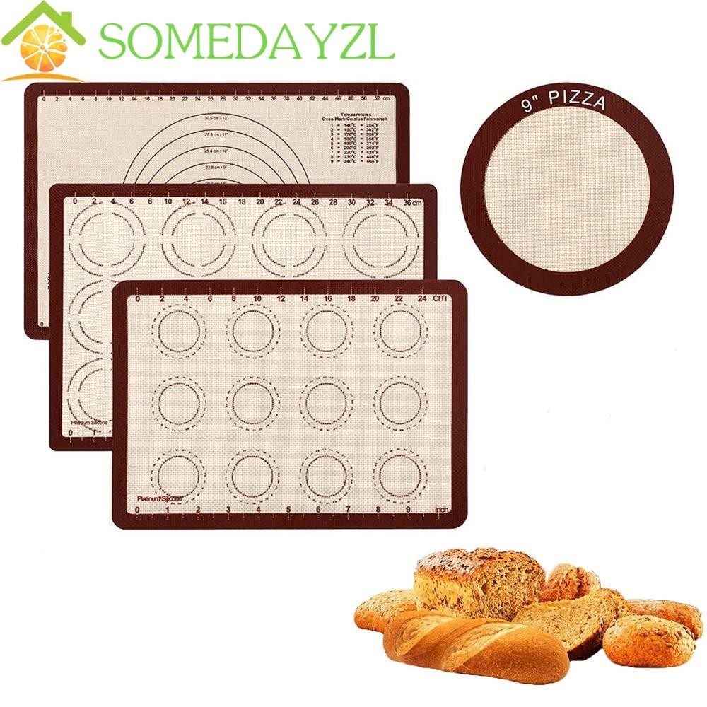 Somedayzl แผ่นรองอบ ห้องครัว|แผ่นซิลิโคน ไม่เหนียวติด สําหรับทําพิซซ่า เบเกอรี่