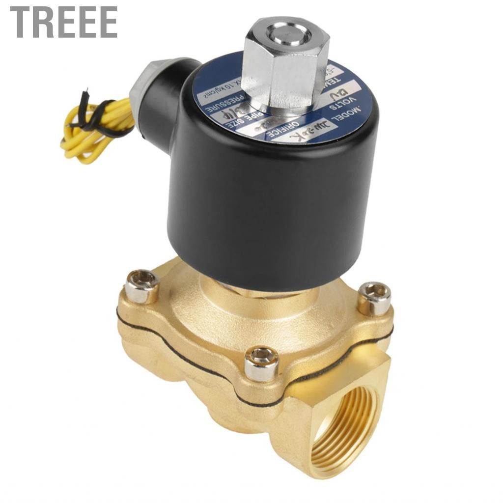 Treee 12V DC G3/4  N/O Normally Open Brass Electric Solenoid Valve for Water Air