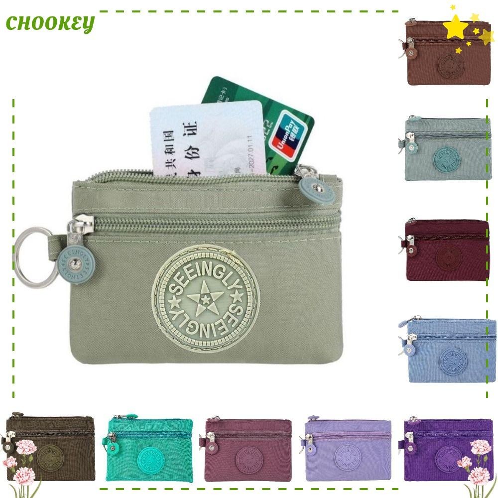 Chookey กระเป๋าสตางค์ กระเป๋าใส่เหรียญ ผ้าแคนวาส กันน้ํา ทนทาน พร้อมพวงกุญแจ สําหรับผู้ชาย และผู้หญิง
