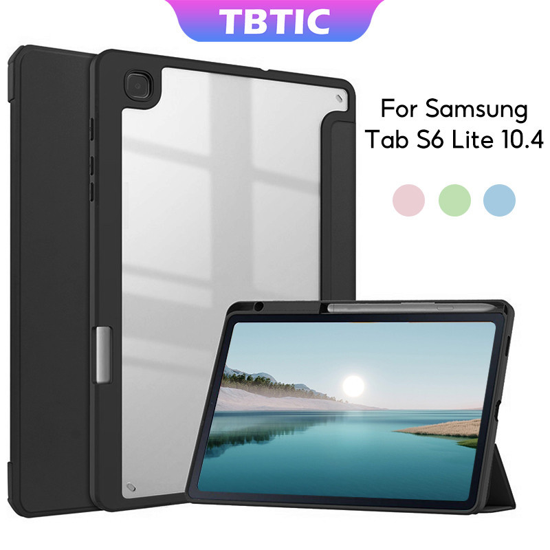 Tbtic เคสอะคริลิค พร้อมช่องใส่ดินสอ สําหรับ Samsung Tab S6 Lite 10.4 P620 P625 2024 P619 P613 P610 P615