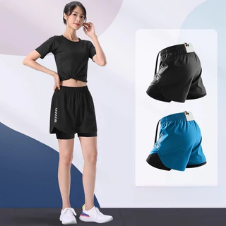 MANSTR M-5xl Unisex 2-in-1 Dir-Fit กางเกงขาสั้นวิ่งกางเกงขาสั้นขี่จักรยานกางเกงกีฬาตาข่ายขาสั้นสองชั้นสีดํา/สีเทา/สีฟ้า