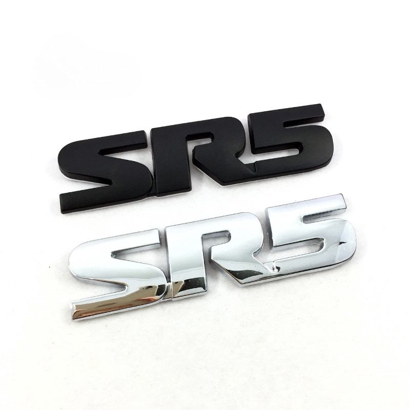 1 x โลหะ SR5 โลโก้ตัวอักษรรถ Auto ด้านหลังป้ายสัญลักษณ์สติกเกอร์รูปลอกสําหรับ TOYOTA TUNDRA SR5
