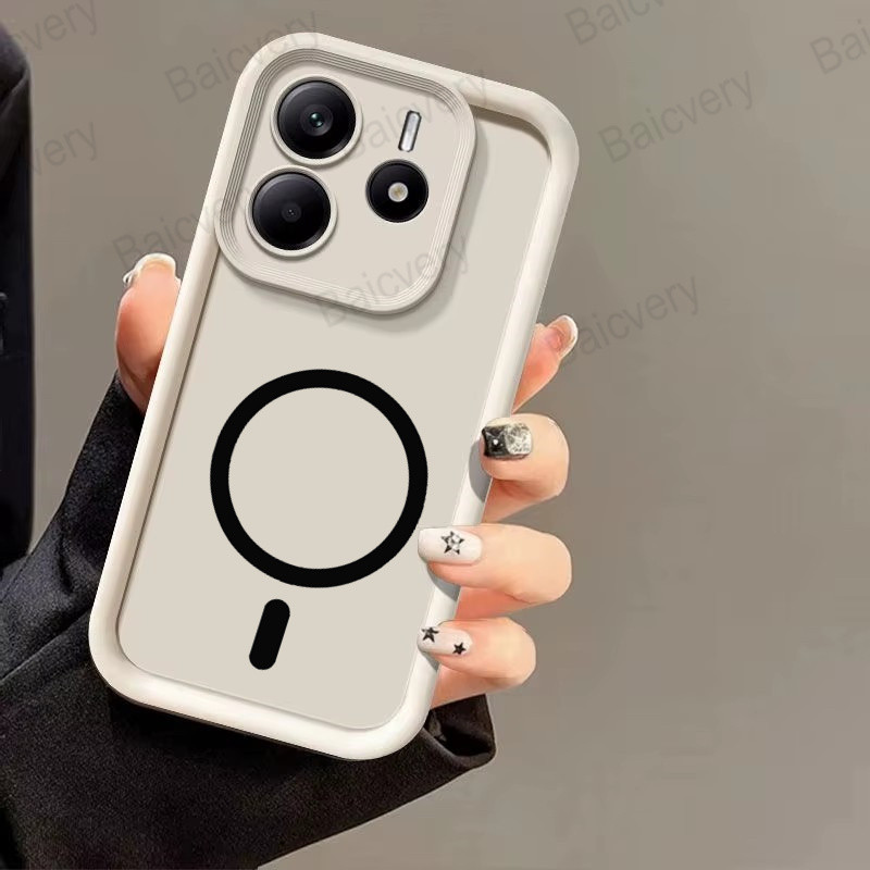 สําหรับ Redmi NOTE 14 4G สีสัน TPU ซิลิโคนฝาครอบ Shock Proof ป้องกัน Fundas Coque พร้อมสติกเกอร์แม่เหล็ก ราคา ถูกที่สุด ดีลบีเคเค แกลเลอรีภาพที่ 6