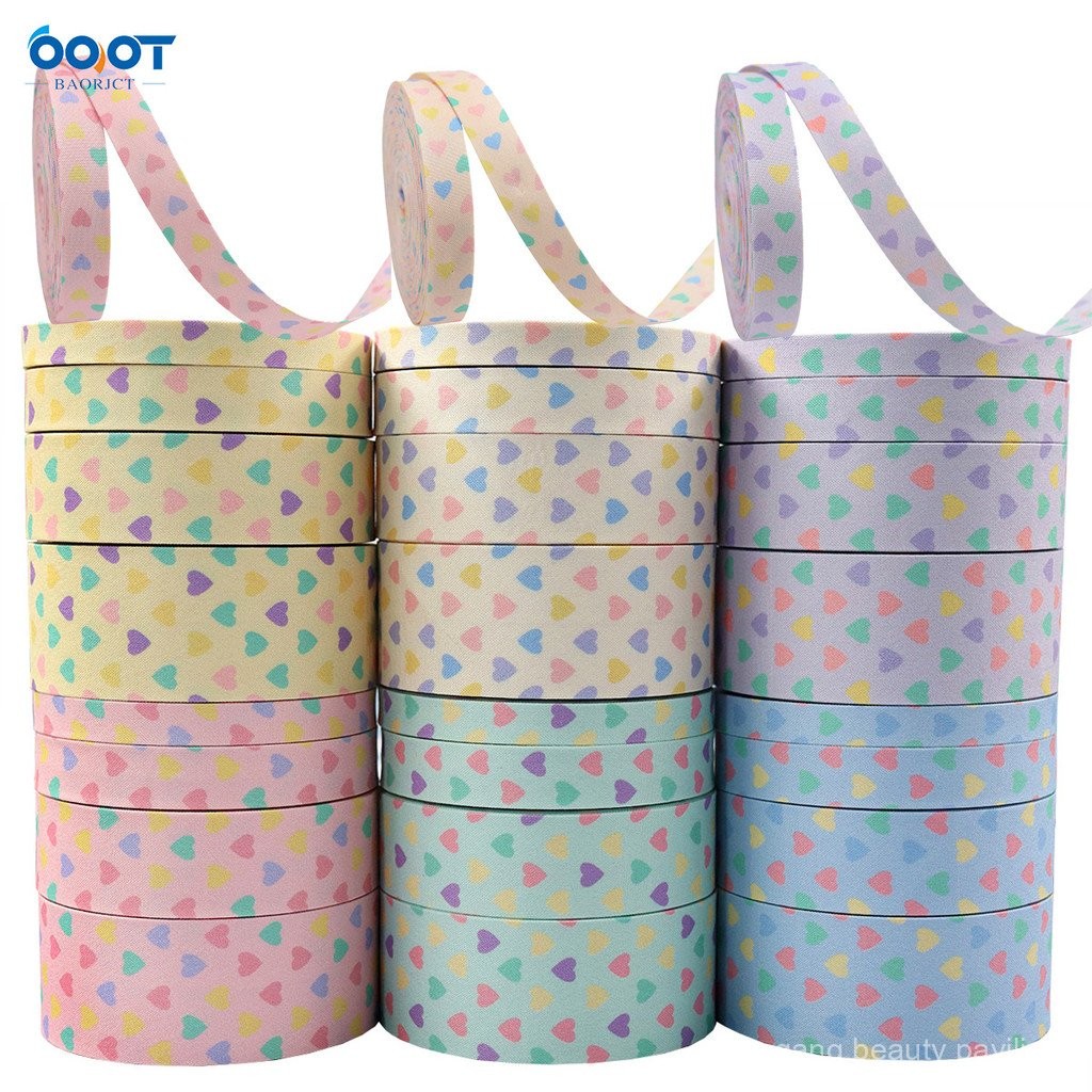 ผ้าริบบิ้น NMPI [1 หลา = 0.914 ม.] ริบบิ้นผ้าหัวใจเล็กๆ สำหรับทำ DIY ปลอกคอสัตว์เลี้ยง สายจูง โบว์ ริบบิ้นห่อของขวัญ