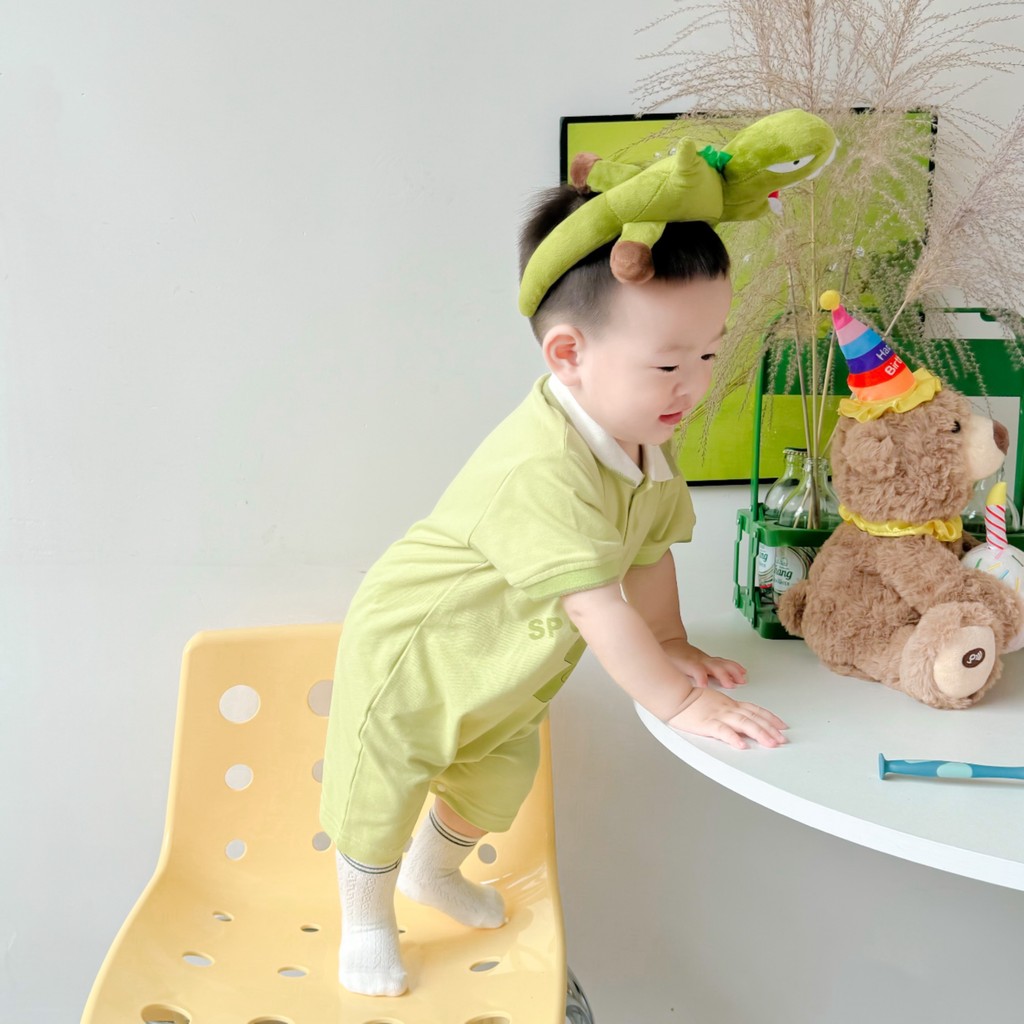 ฤดูร้อนใหม่เสื้อผ้าเด็กชายและหญิงบอดี้สูทแขนสั้น 0-24 เดือนทารกแรกเกิดโปโลการ์ตูนควบคุมสุดน่ารัก ชุดรอมเปอร์ ออกนอกบ้าน เสื้อผ้า - รูปที่ 6