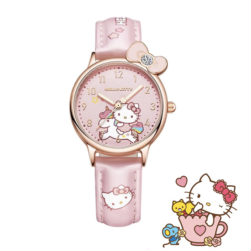 ใหม่ sanrio การ์ตูน kuromi hello kitty Cinnamoroll นาฬิกาสําหรับวัยรุ่นสาวนักเรียนคุณภาพสูงนาฬิกากันน้ําสําหรับเด็กสาวของขวัญที่ดีที่สุดสําหรับเด็ก
