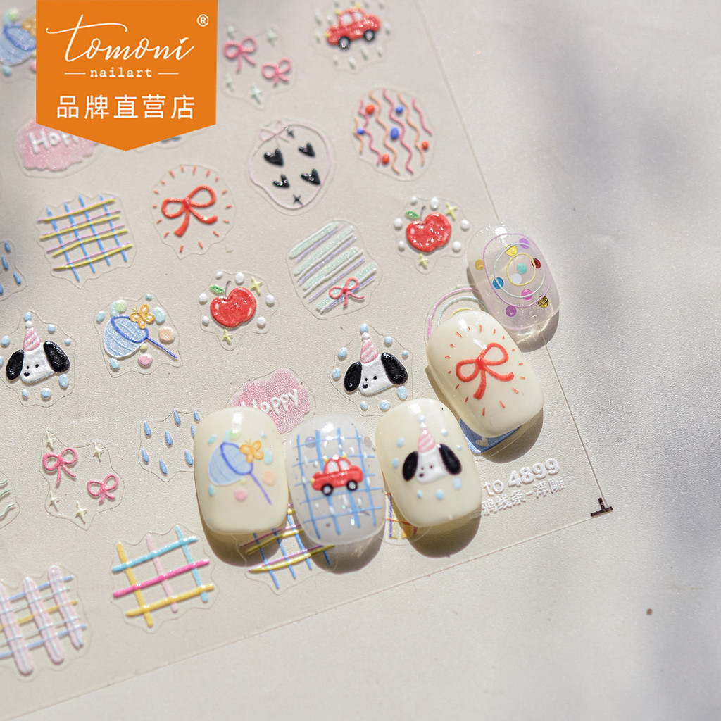 [เหมียว.เซนเซ] สติ๊กเกอร์เล็บลายนูน Tomoni สติ๊กเกอร์เล็บโทรศัพท์ ของใช้ญี่ปุ่นยอดนิยม สติ๊กเกอร์ตกแต่งเล็บรูปผีเสื้อและกระต่าย