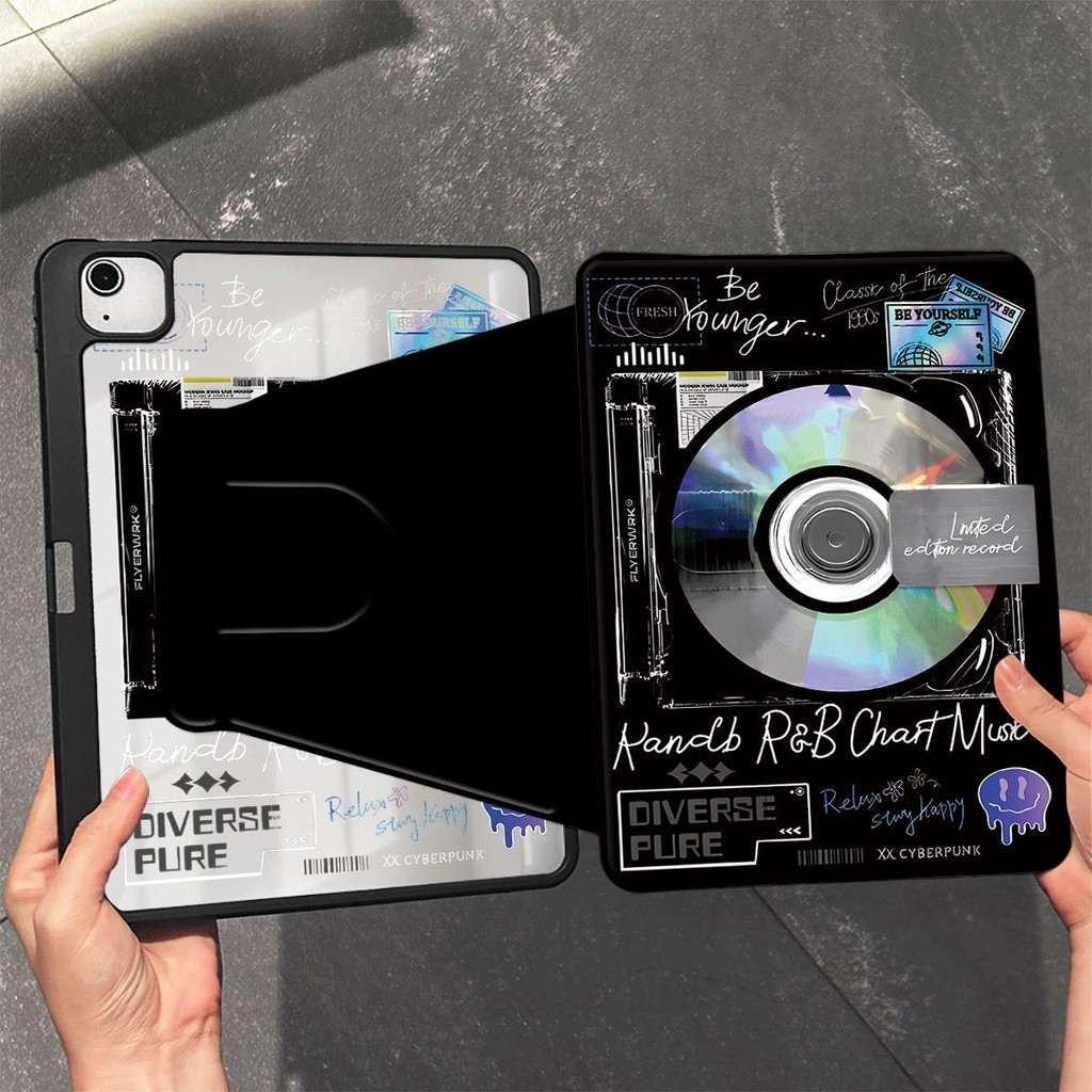 หมุนได้ 720 องศาสําหรับ iPad เคสป้องกัน Gen 8 Gen 9 Gen 5 Gen 7 Air 2 Air 3 Air (13 นิ้ว) Air 6 Air 5 Air 1 Air 4 Gen 6 Gen 10 กราฟฟิตีน่ารักพร้อมช่องเสียบปากกา