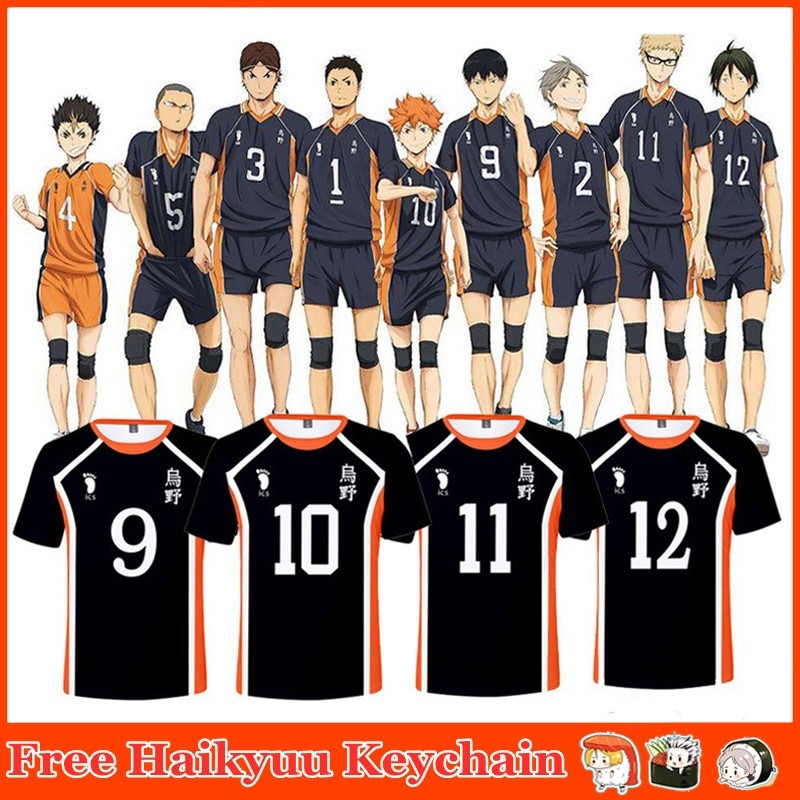 ไฮคิว!! Anime Jerseys คอสเพลย์ Karasuno High School วอลเลย์บอลเสื้อยืด Hinata Shoyo Haikyu T เสื้อฮาโลวีนเครื่องแต่งกาย