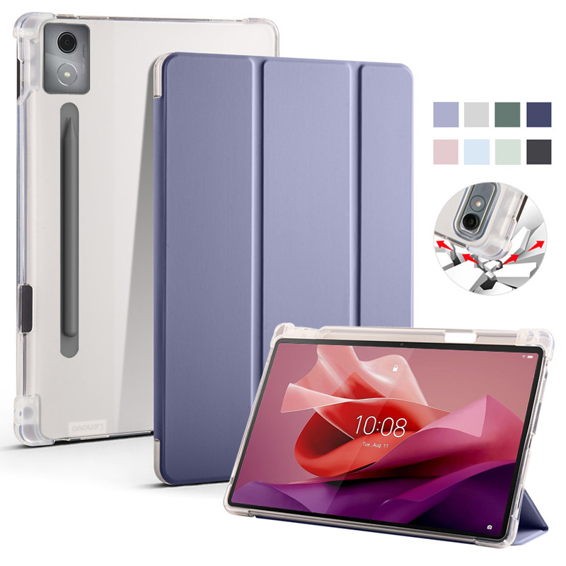 สําหรับ Lenovo Tab P12 2023 12.7 นิ้วพร้อมผู้ถือปากกา PU หนังนุ่มกลับสําหรับ Lenovo P12 Xiaomi Pad P