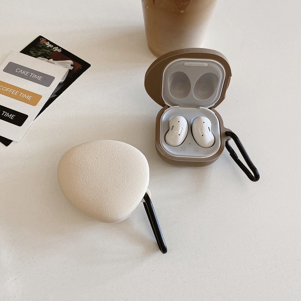 เคสหินน่ารักสําหรับ Samsung Galaxy FE/Buds 2 pro/Buds 2/Buds Live/ pro Design ฝาครอบหูฟังพร้อมพวงกุญแจ
