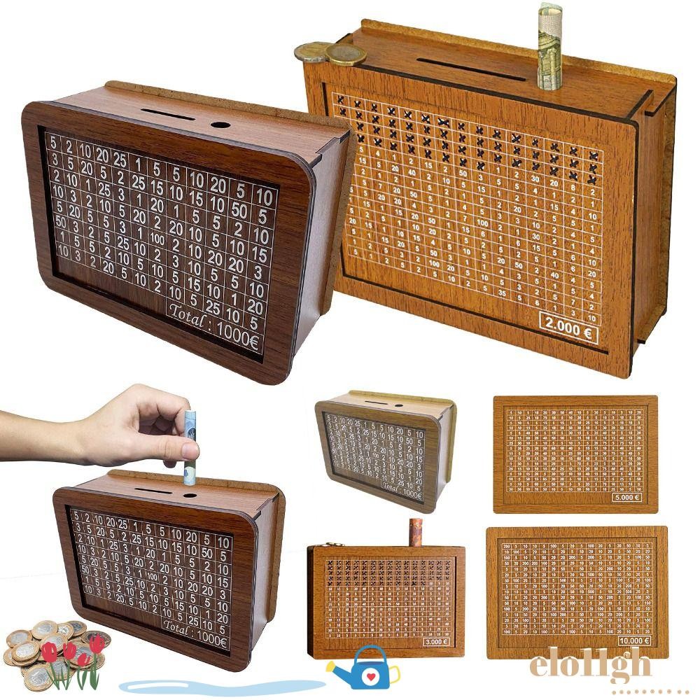 กระปุกออมสิน เอลโอ11 กล่องใส่เงินแบบใช้ซ้ําได้ไม้ใช้ในบ้านพร้อมประหยัดเงินเคาน์เตอร์กล่องประหยัดเงินทํามือช่วยนิสัยในการประหยัด