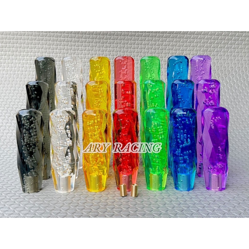 หัวเกียร์ คริสตัล (ทรงเกลียวแบบใหม่) ใส่ได้ทุกรุ่น รถเก๋ง รถกะบะ  (ยกเว้นเกียร์ออโต้แบบมีปุ่มกด) มี 3 ขนาด ให้เลือก