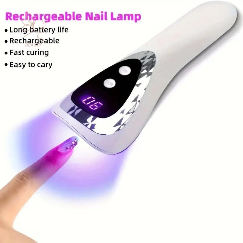 [maybeauty] มือถือ LED UV เล็บโคมไฟชาร์จเล็บ 5 โคมไฟลูกปัด Fast-Dry เครื่องแบบพกพา DIY Salon Nails {TH}