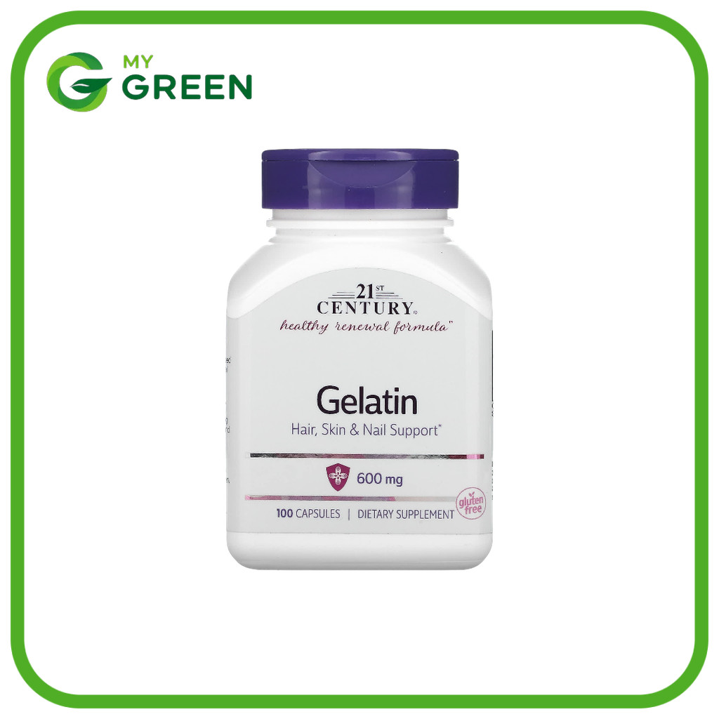 21st Century, Gelatin, 600 mg, 100 Capsules