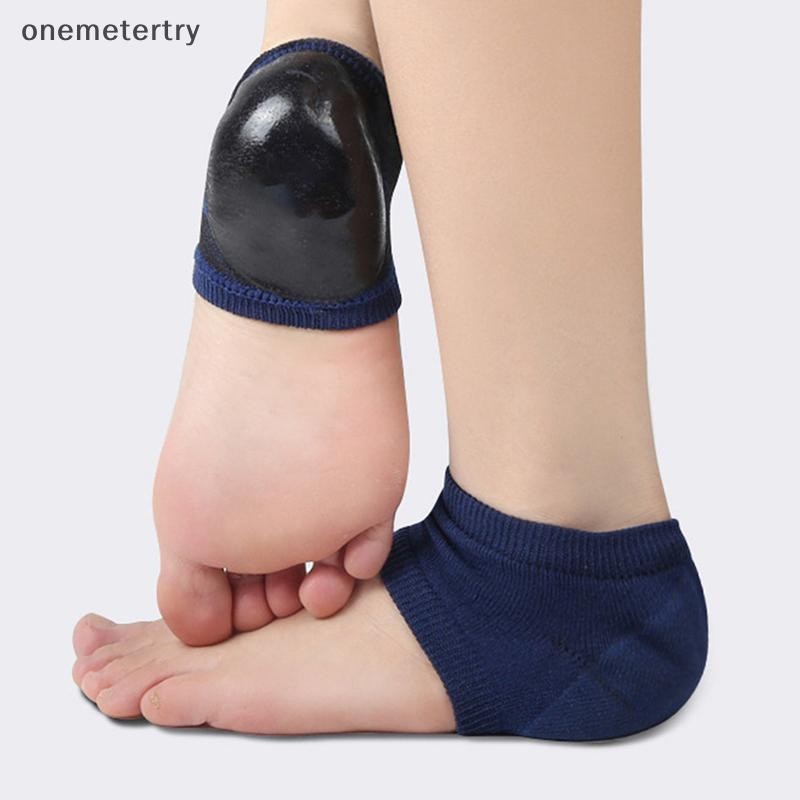 Onem เจลซิลิโคนส้นเท้า Protector แขนส้นแผ่นส้นถ้วย Plantar Fasciitis สนับสนุนฟุต Care Skin Repair Cushion ถุงเท้าครึ่งหลา n