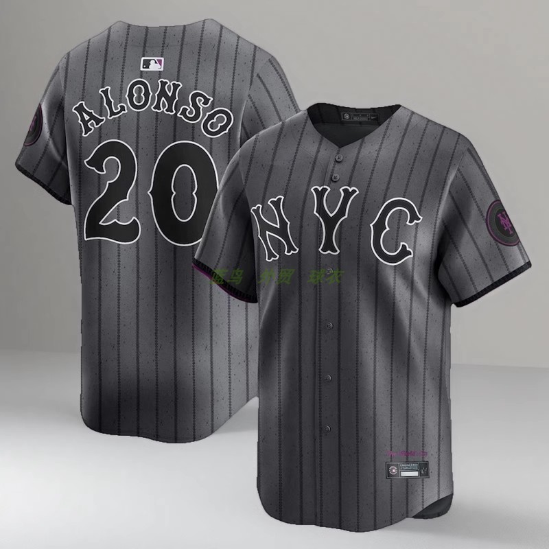 ML B New York Mets ผู้ชายผู้หญิงชุดเบสบอล New York Mets 20 #Alonso เสื้อแข่งวัยรุ่น